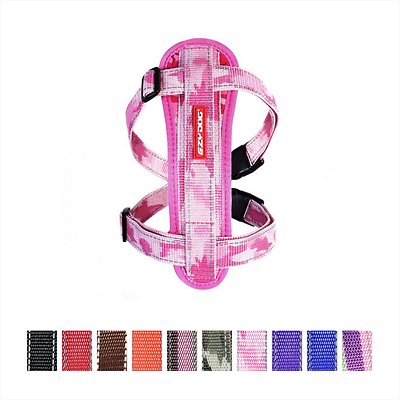 EzyDog Chest Plate Dog Harness, Pink Camo, XX-Large