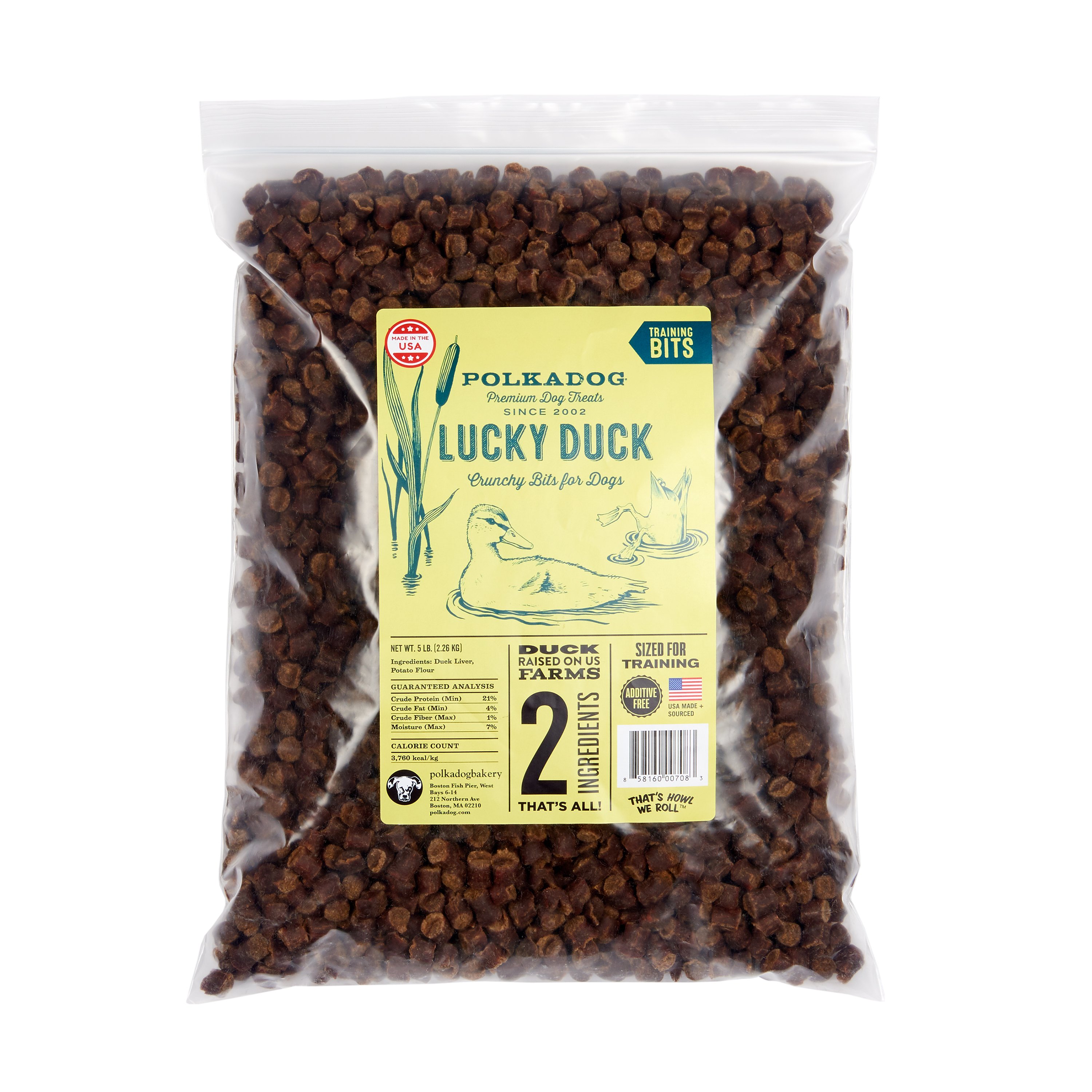 Polkadog Lucky Duck Training Bits Grain-Free Dog Treat, 5-lb, Bulk
