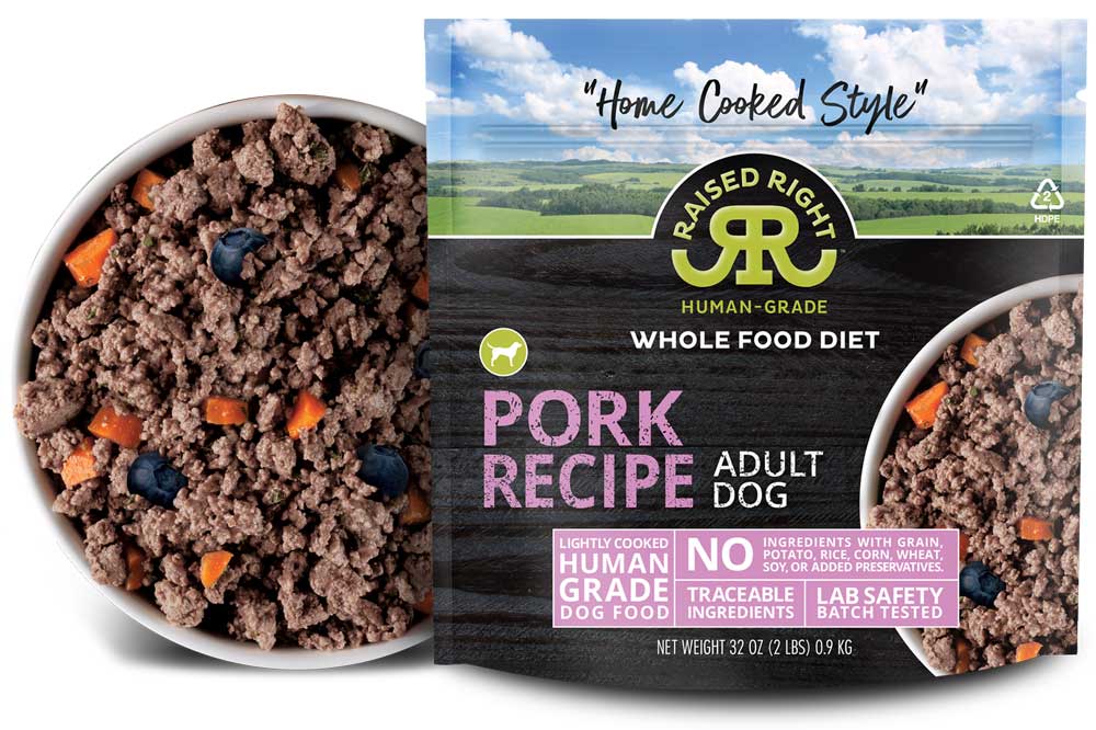 Raised Right s Pork Human Grade Frozen Dog Food Low Carb Home