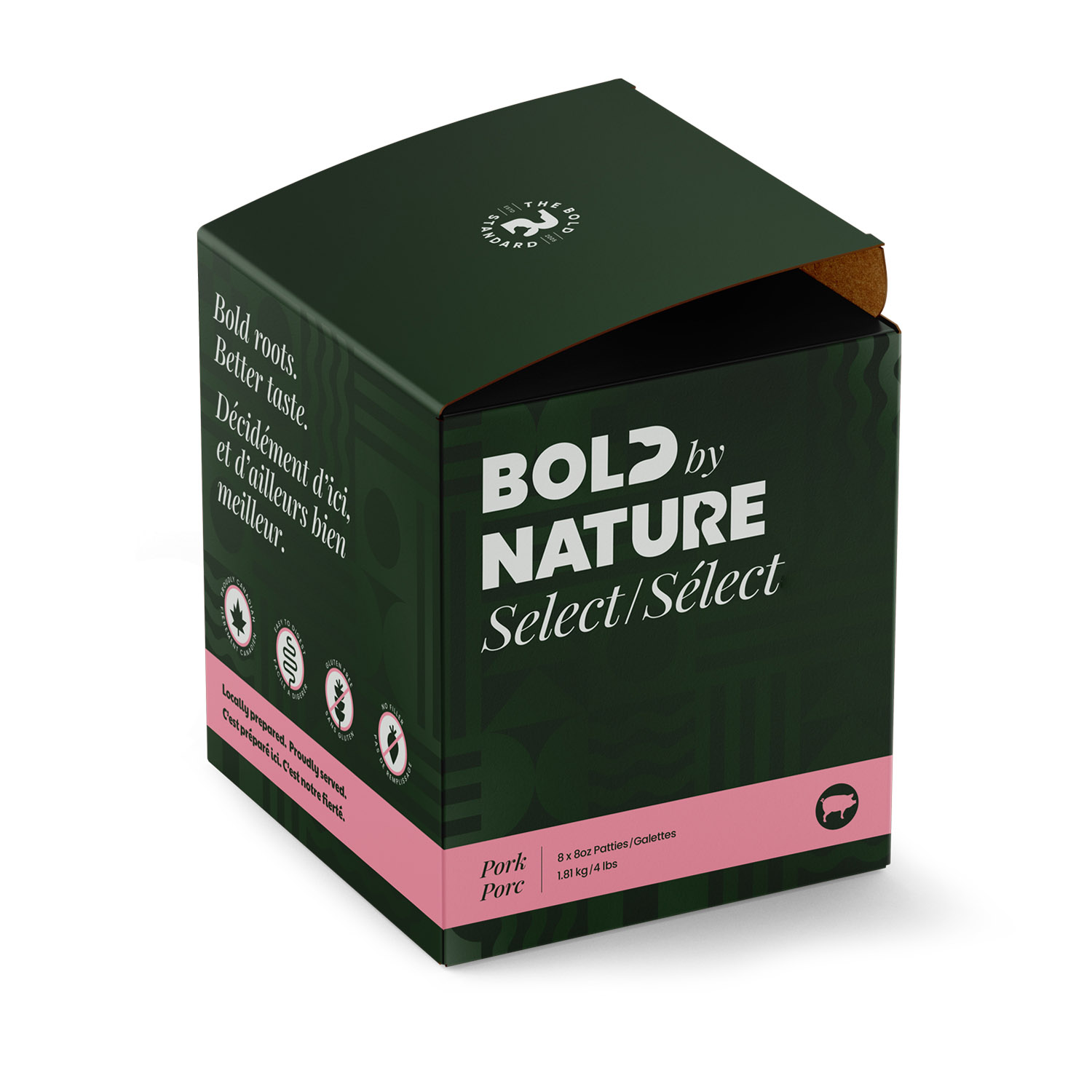 Bold by Nature Raw Pork Select Patties Dog Food