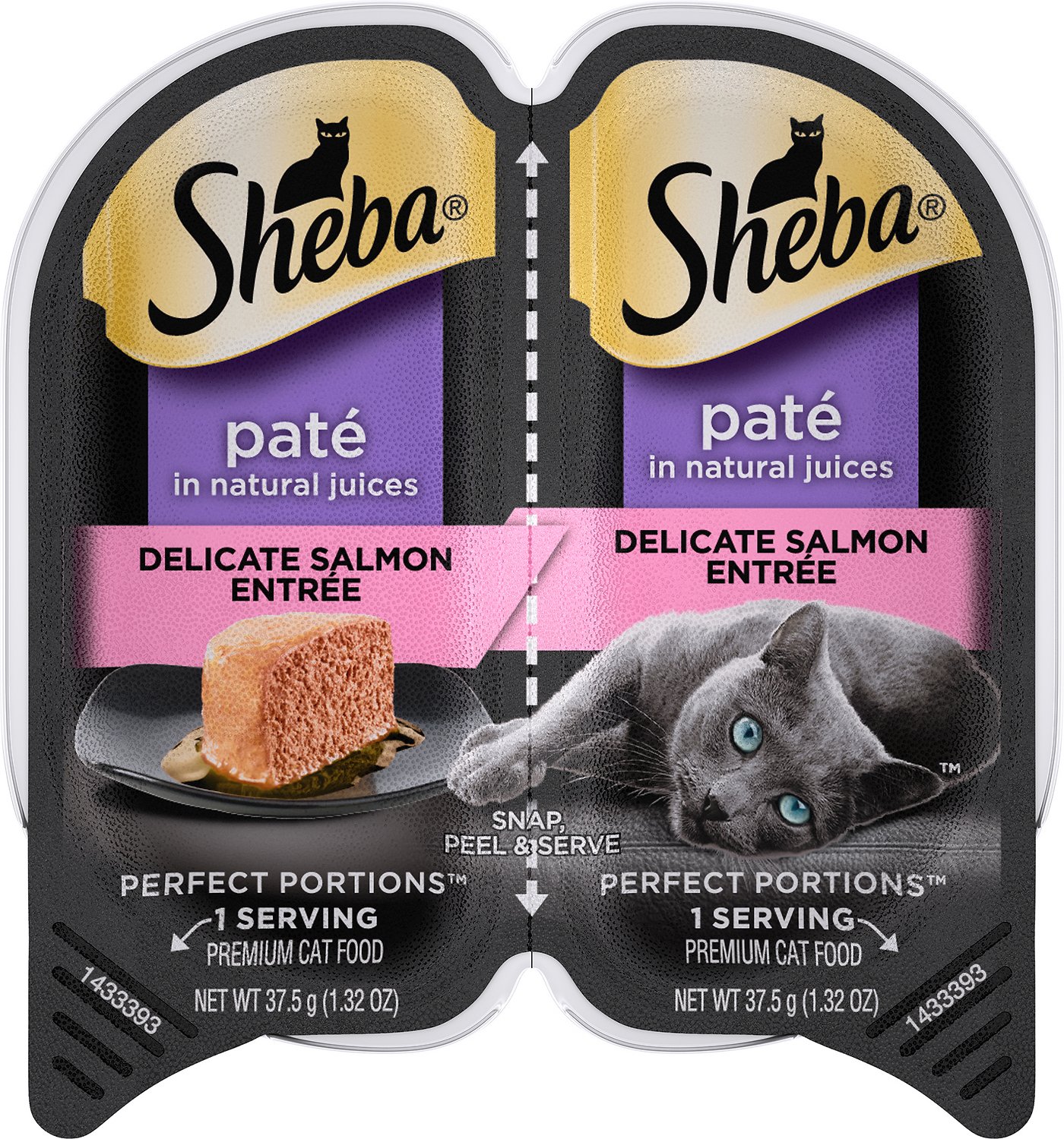 Sheba Perfect Portions Grain-Free Delicate Salmon Entree Cat Food Trays, 2.6-oz, case of 24 twin-packs (**)