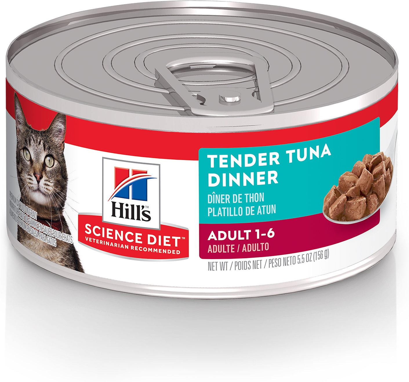 Hill's Science Diet Adult Tender Tuna Dinner Wet Cat Food, 5.5-oz, case of 24 (**)