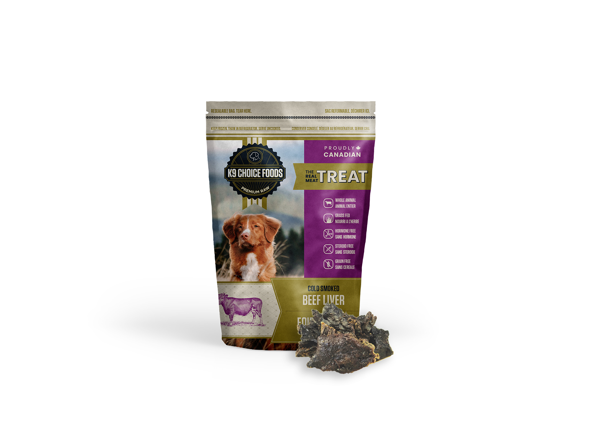 K9 Choice Cold Smoked Beef Liver Dog Treats, 227-gram
