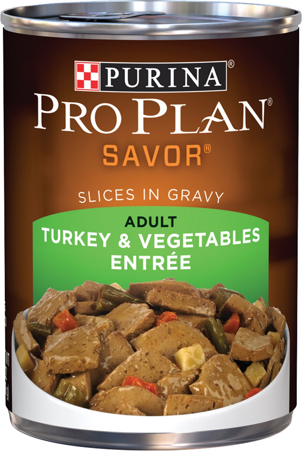 Purina Pro Plan Savor Adult Turkey & Vegetables Entree Slices in Gravy Canned Dog Food