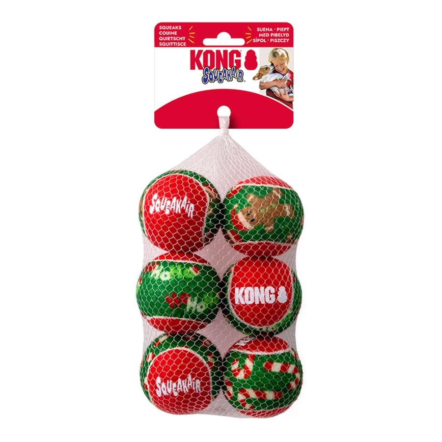 Kong Holiday SqueakAir Balls 6 pack
