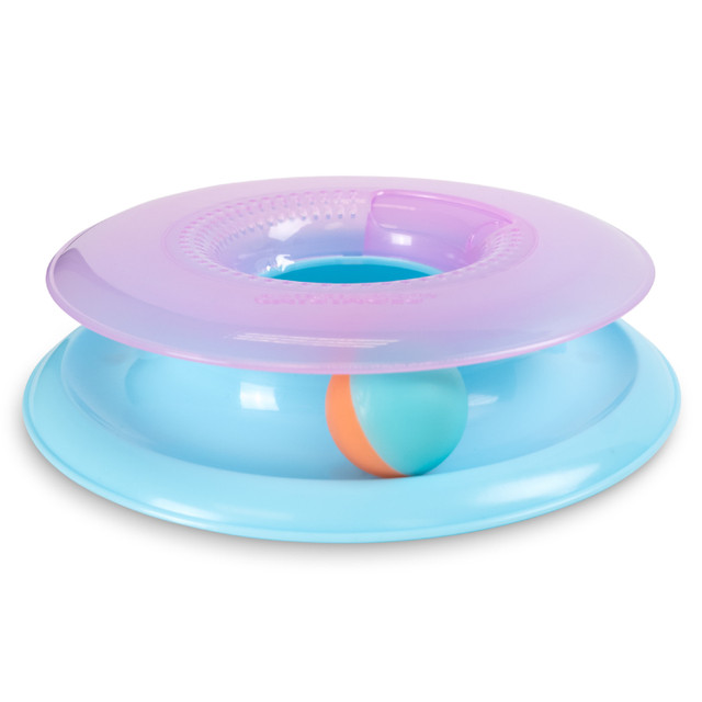 Catstage Race N' Chase Track Interactive Cat Ball Track Toy with Catnip Diffuser, Purple