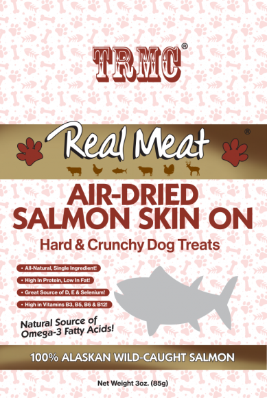 The Real Meat Company Skin On Salmon Air-Dried Dog Hard & Crunchy Treats, 3-oz (Size: 3-oz)