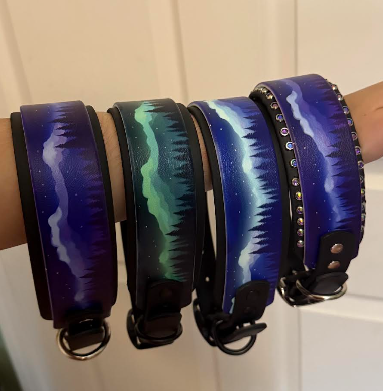 FrostyPawsAK - Northern Lights Collars, With bling, Size M