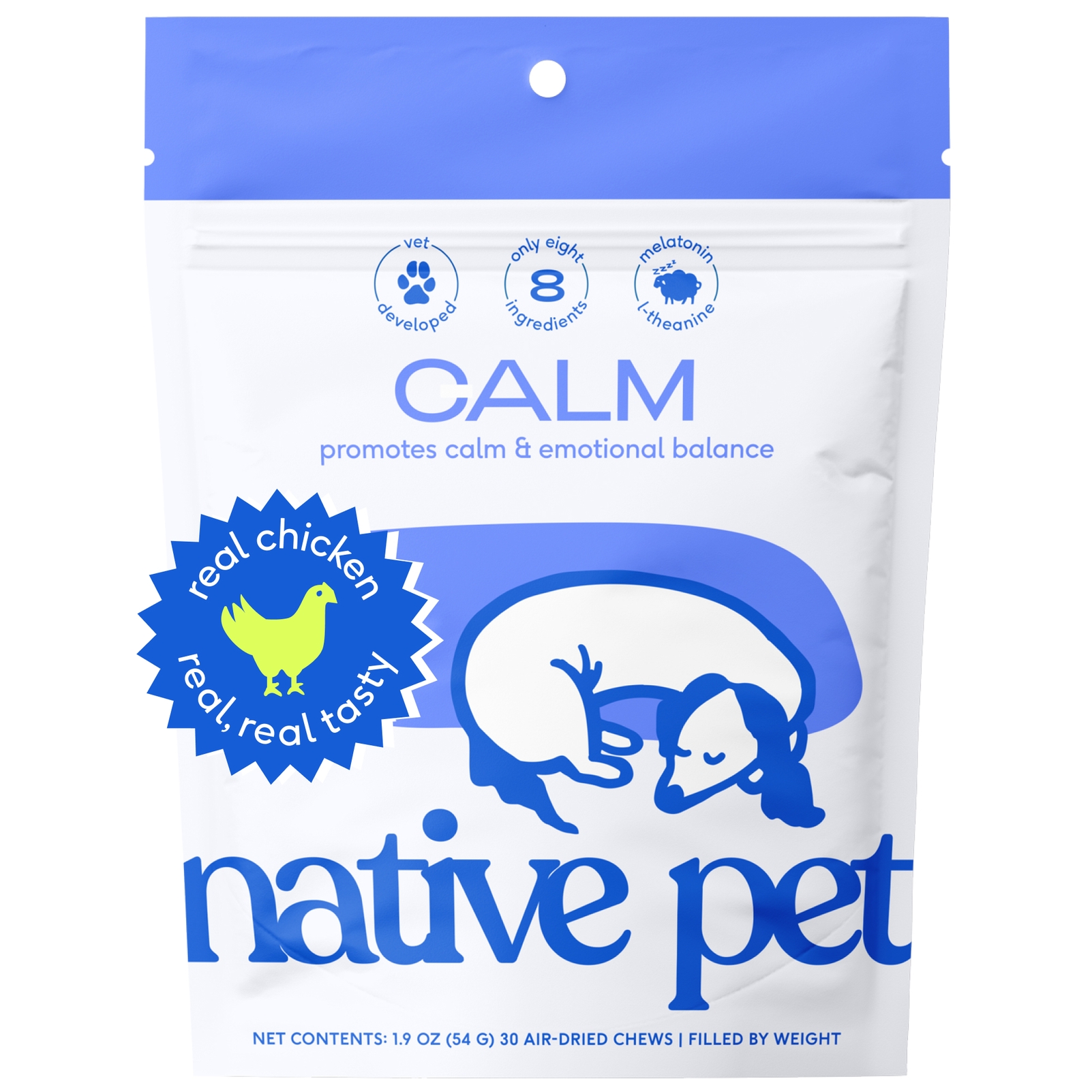 Native Pet Organic Calm Chews Anxiety & Calming Supplement for Dogs, 30-ct