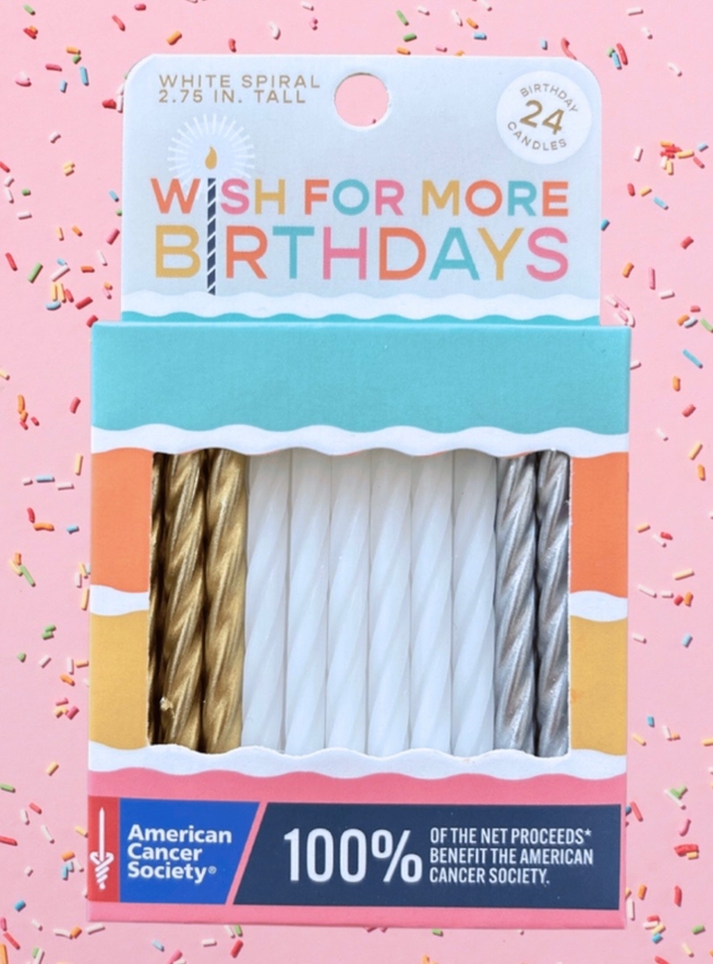 Wish for More Birthday Candles - White, Silver, Gold