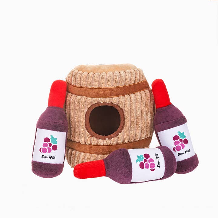 HugSmart Pet - Food Party - Wine Barrel - Interactive Toy