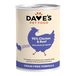 Dave's 95% Meat Chicken & Beef Dog food, 12.5oz