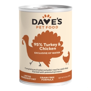 Dave's 95% Meat Turkey & Chicken Dog food, 12.5oz