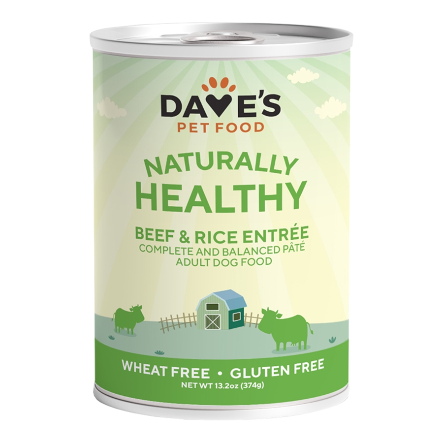 Dave's Pet Food Naturally Healthy Beef & Rice Recipe Canned Dog Food, 13-oz