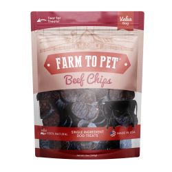 Farm to Pet Beef Chips for Dogs Single Ingredient Crunchy Treats - 12oz