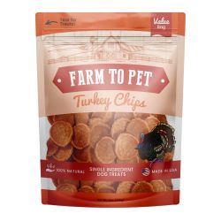 Farm to Pet Turkey Chips for Dogs Single Ingredient Crunchy Treats - 12oz.