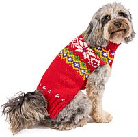 Chilly Dog Jolly Red Dog Sweater, Large