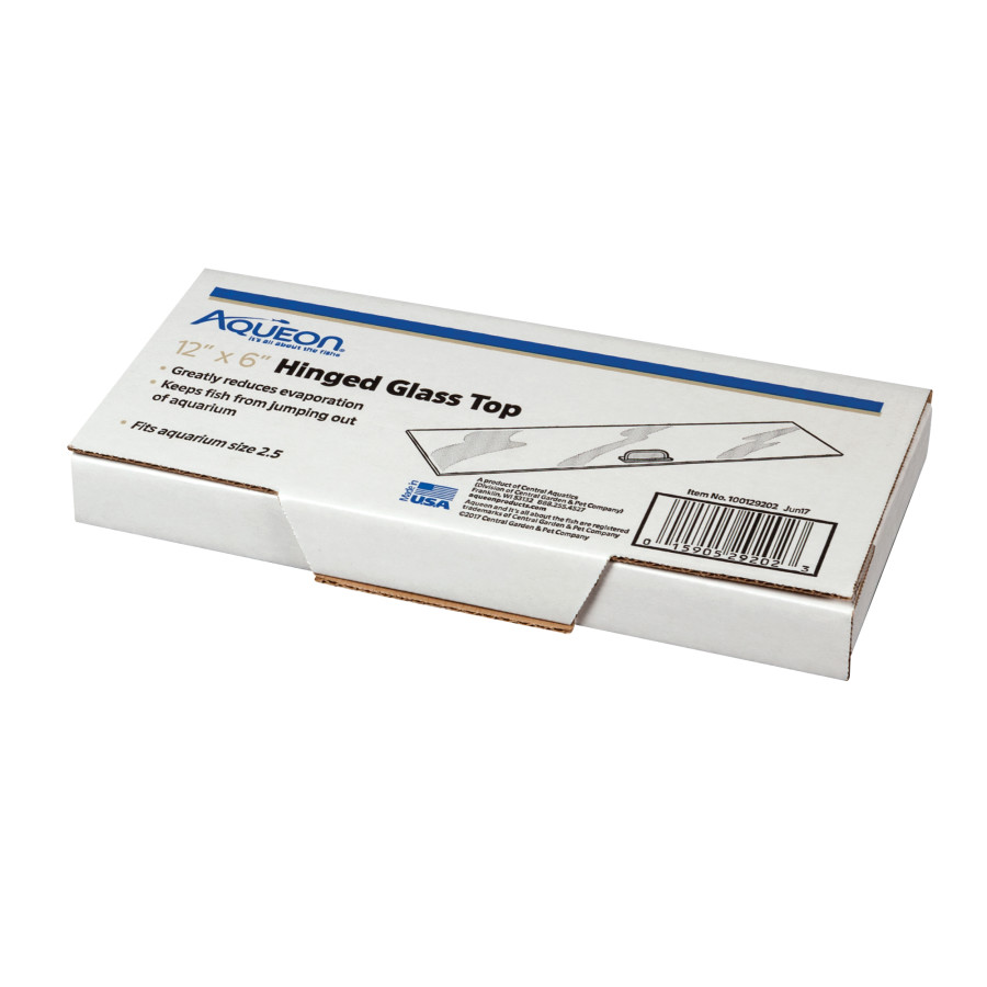Aqueon 12" x 6" Hinged Glass Top for Size 2.5