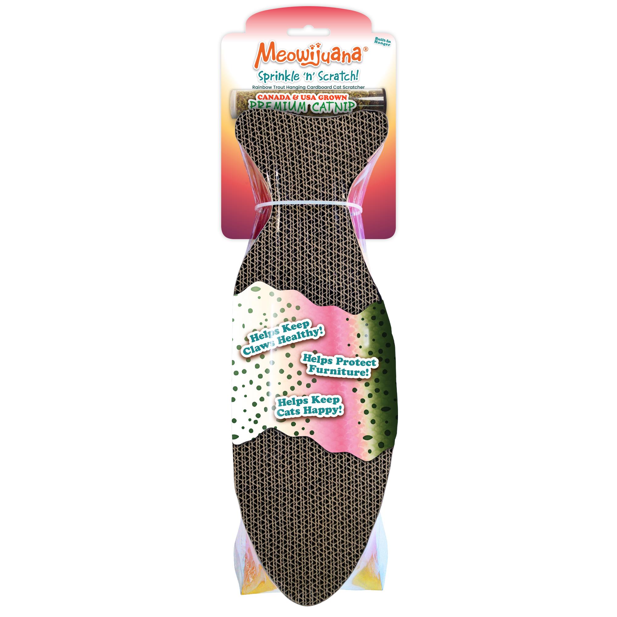 Meowijuana Sprinkle n' Scratch Rainbow Trout Hanging Cat Scratcher