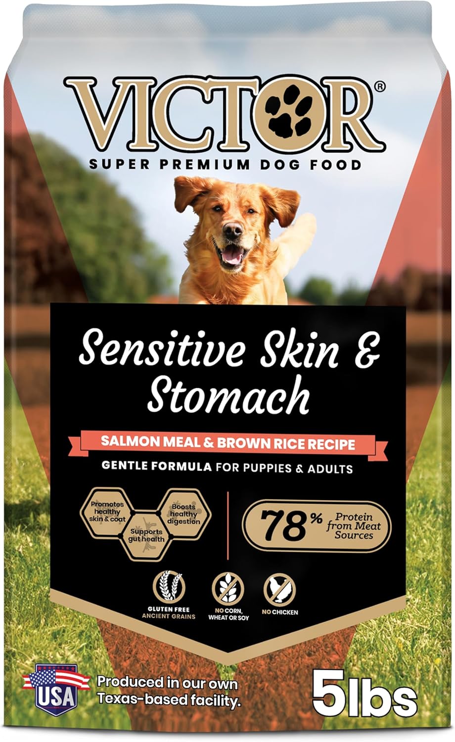 Victor Sensitive Skin & Stomach Salmon & Brown Rice 5#