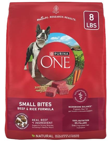 Purina One SmartBlend Beef & Rice Small Bites 8#