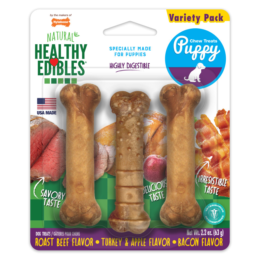 Nylabone Natural Healthy Edibles Puppy Chew Variety Pack