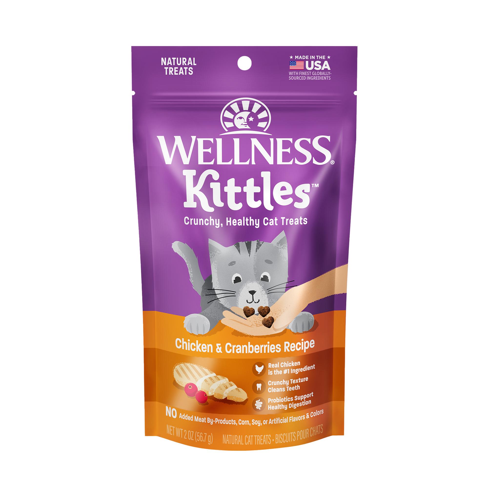 Wellness Kittles Chicken & Cranberries Grain-Free Cat Treats, 2-oz (Size: 2-oz)