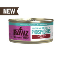 RAWZ Lower Phosphorus Beef Pate Wet Cat Food Can, 5.5-oz