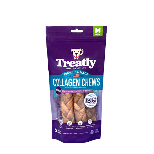Treatly™ USA Collagen Braids Coated with Chicken Dog Treats (5 Pack)