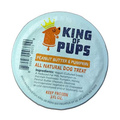 King of Pups Frozen Dog Treat Peanut Butter & Pumpkin 3oz