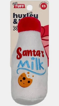 Huxley and Kent Tiny Tuff Santa's Milk Dog Toy