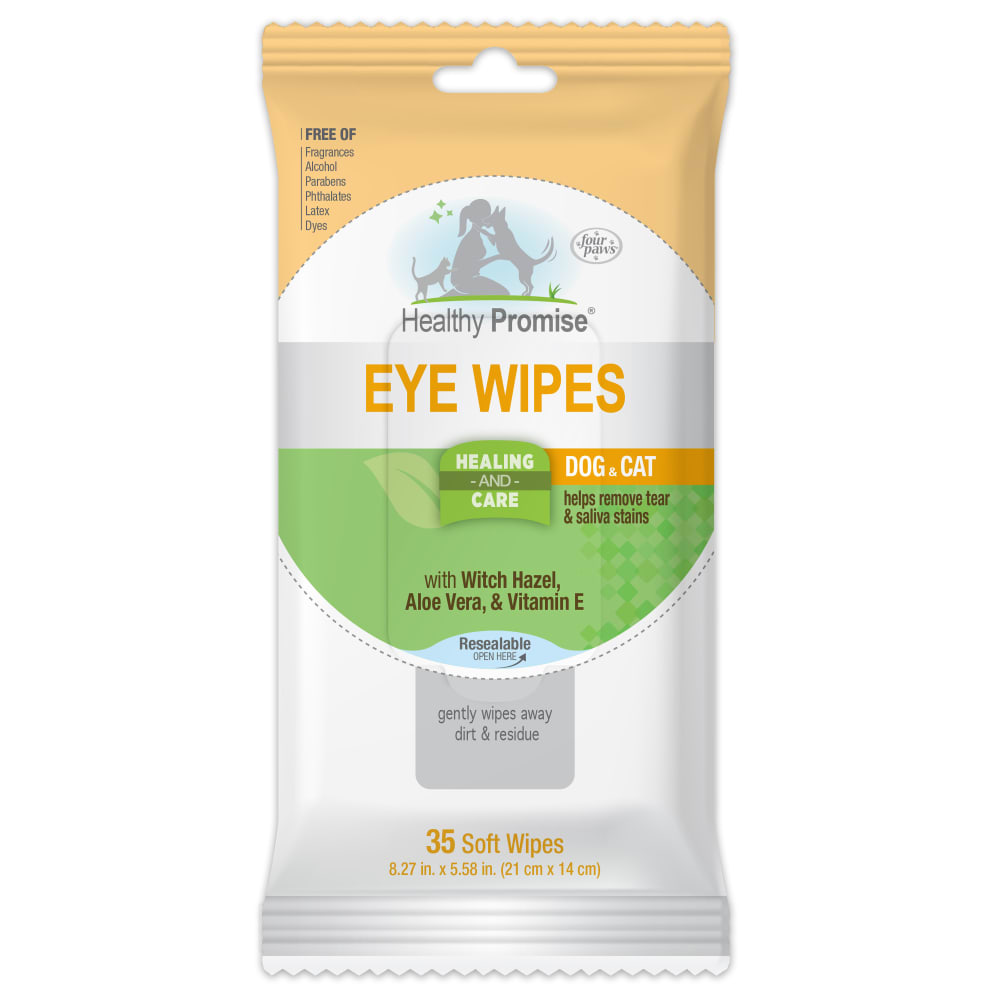 Four Paws Healthy Promise Grooming Pet Eye Cleaning Wipes for Dogs & Cats, 35 Count