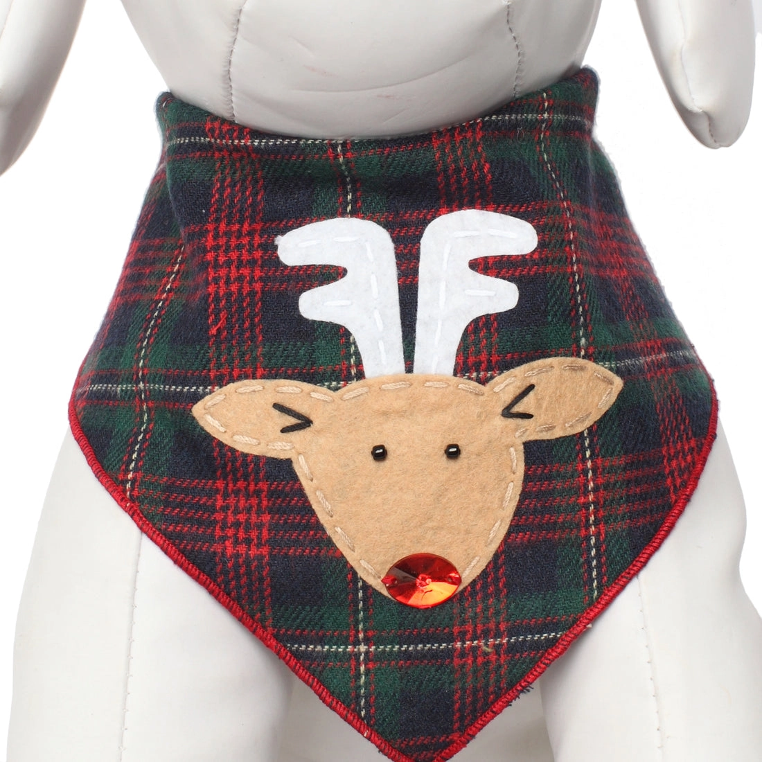 Tail Trends Rudolph II Bandana - Red/Medium(Size: Medium)