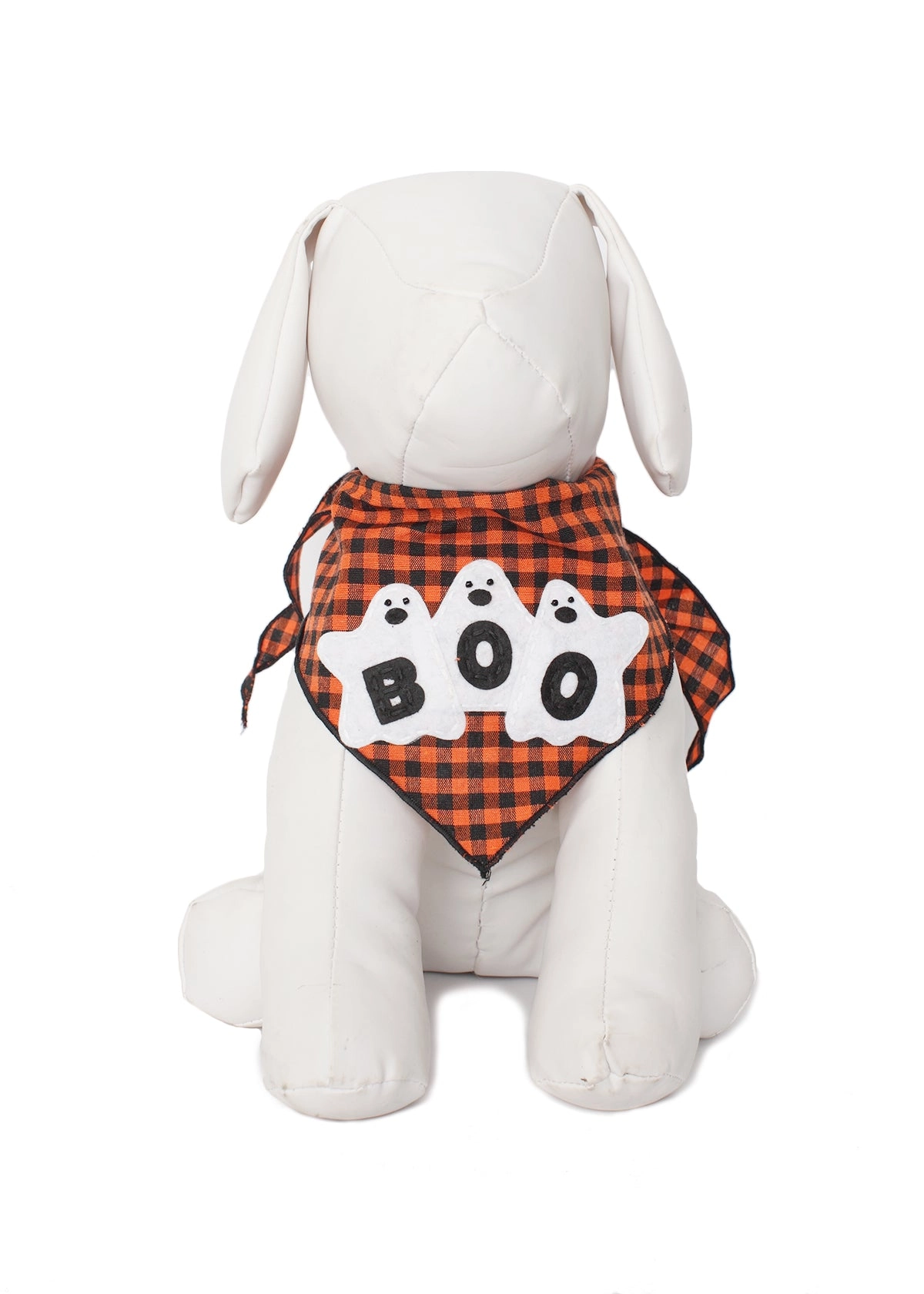 Tail Trends 3 Ghosts Halloween Pet Bandana Cute Dog Costume Scarf - Orange/Large(Size: Large)