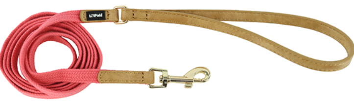 Li'l Pals Dog Leash Woven Pink Petite 3/8"x6'