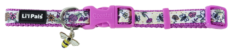 Li'l Pals Dog Collar ChrmRbn BmblBees Pt Sm 3/8"x8-12"