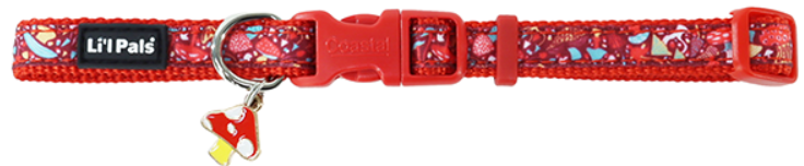 Li'l Pals Dog Collar ChrmRbn Mshrm Pt Sm 3/8"x8-12"