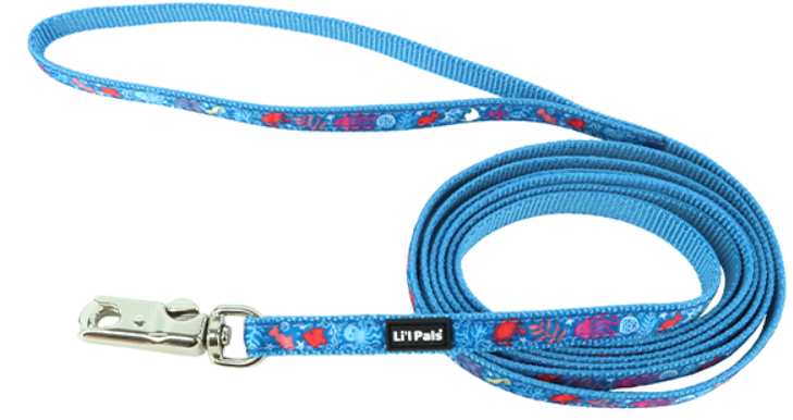 Li'l Pals Dog Leash ChrmRbn SeaCrtrs X-Small 3/8"x6'