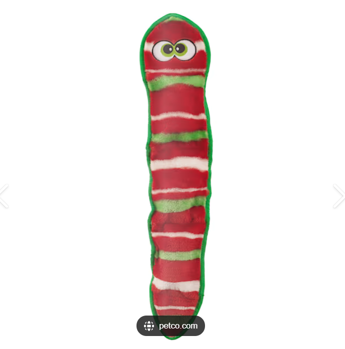 Outward Hound Durablez Holiday Snake Dog Chew Toy Green SM