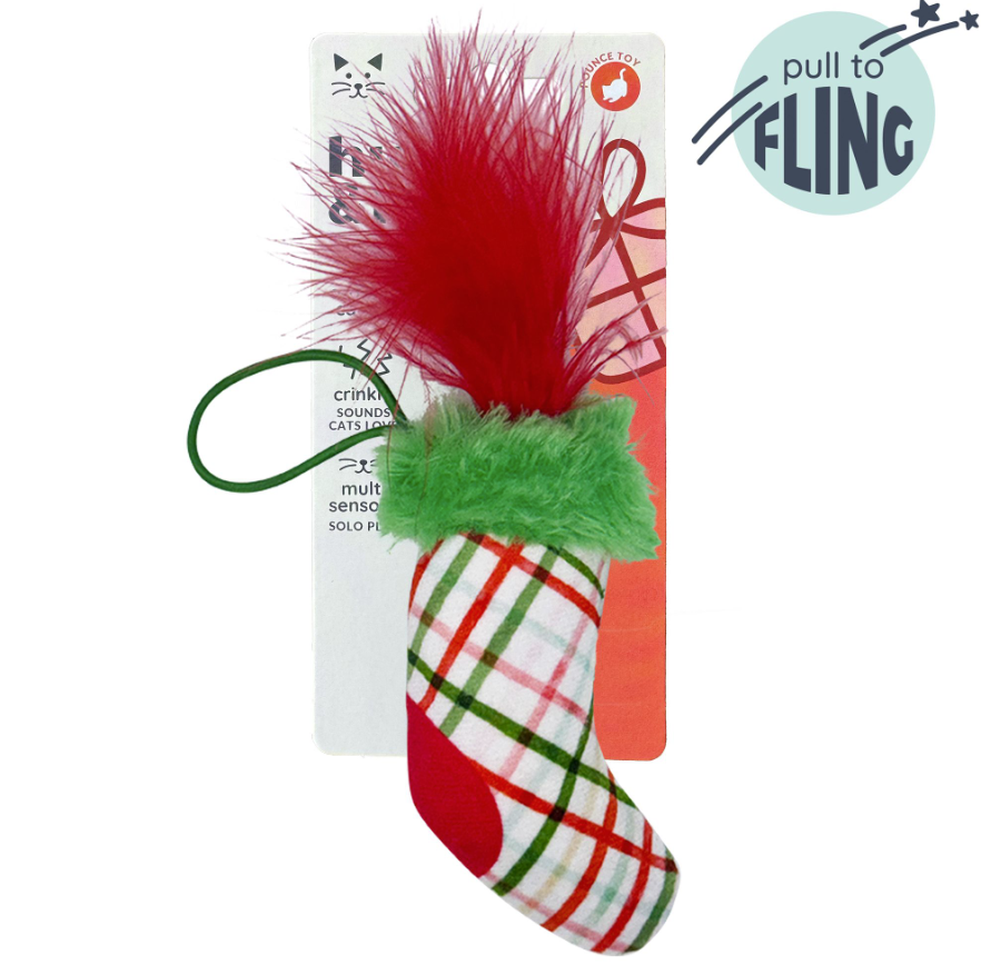 Christmas Stocking Flinger Cat Toy