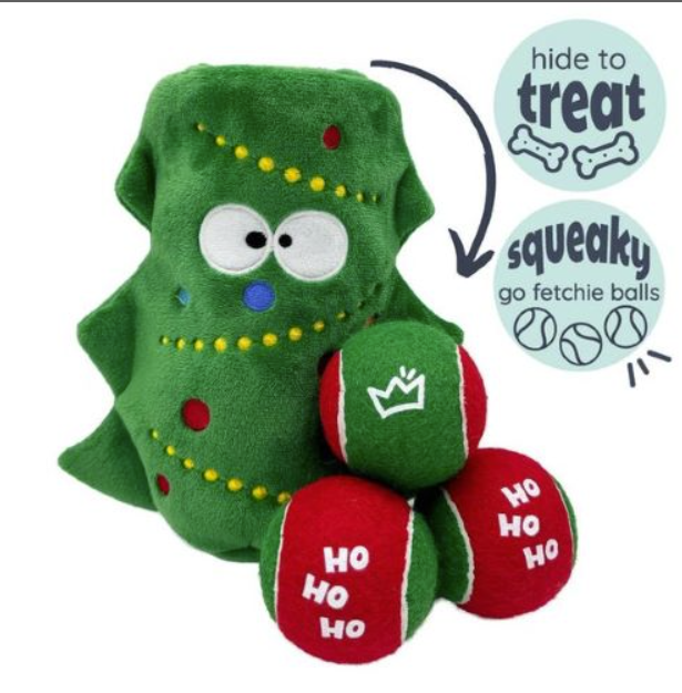 Squeak 'n Peek Christmas Tree Dog Toy
