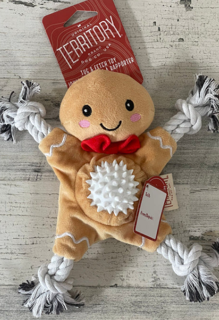 Territory 10in Holiday 2-in-1 Gingerbread Dog Toy