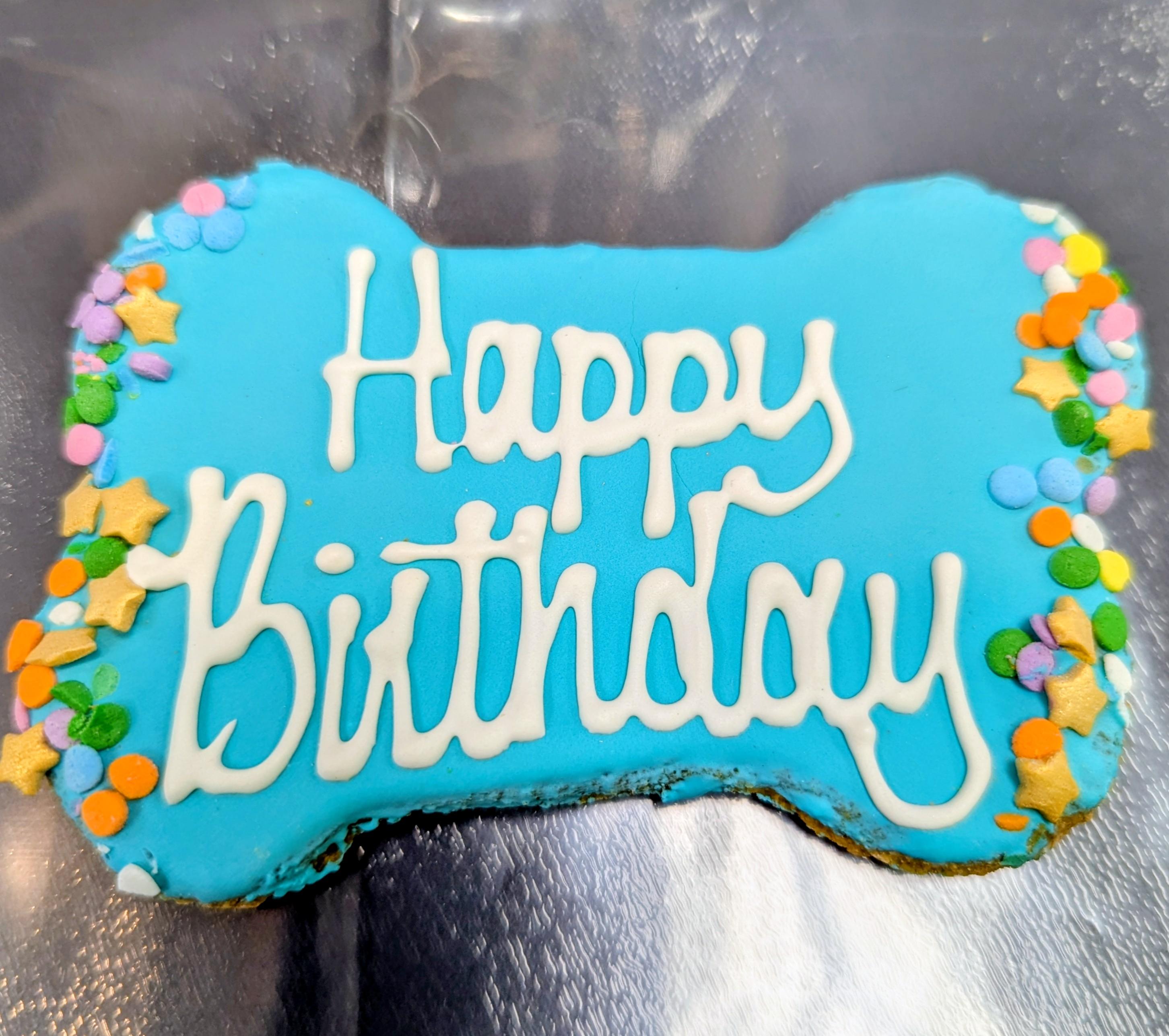 Lucky Biscuit Birthday Bone Blue UnPackaged