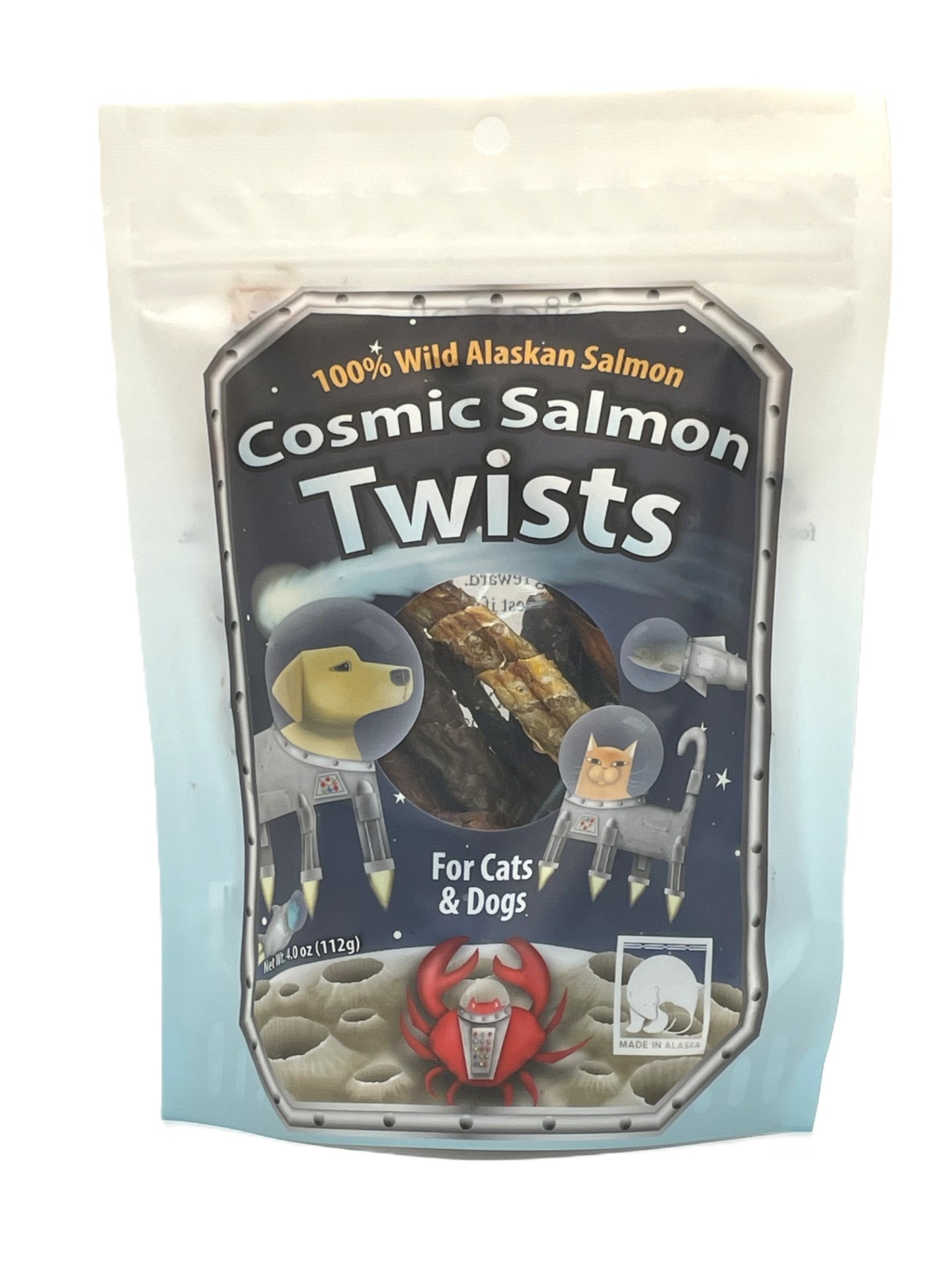 Happy Claws Lucky Paws Freeze-Dried Cosmic Salmon Twists 4 Oz