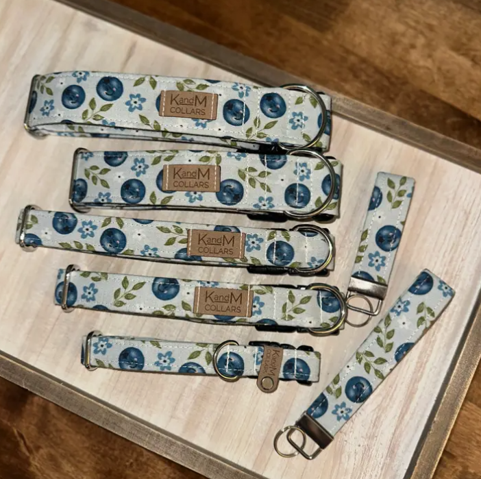 Blueberry Smiles Dog Collar - XSmall / 8-13" / 3/4"