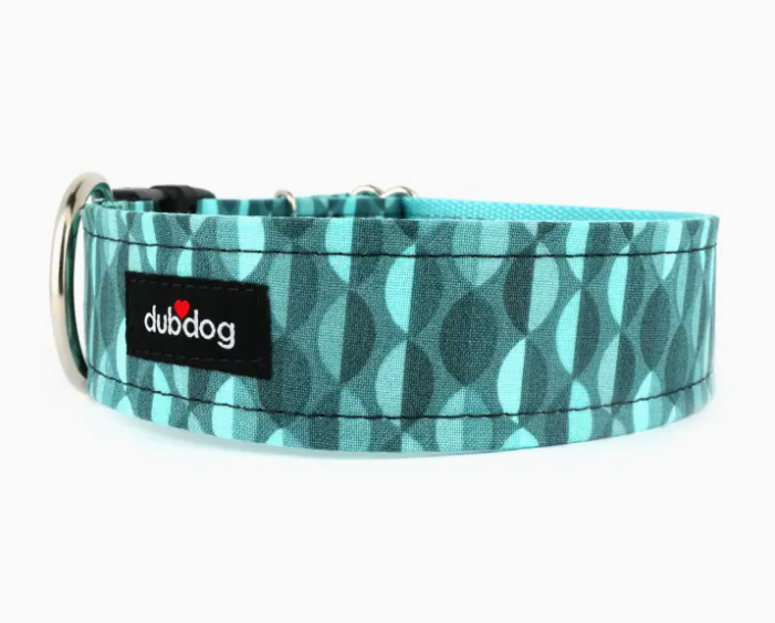 Kirby Teal Geometric Collar SM 12"(L) x 3/4"(W)