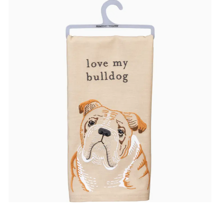 Love My Bulldog Kitchen Towel