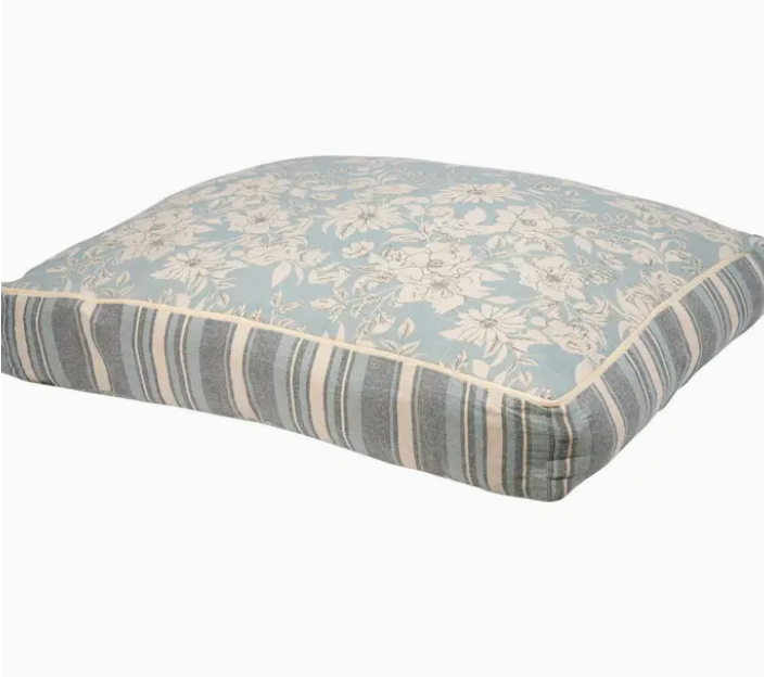 X-Large Blue Floral Dog Bed, Blue or Green