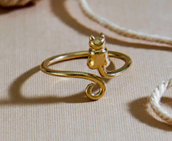 RING - Bronze Cat Ring - Adjustable Ring