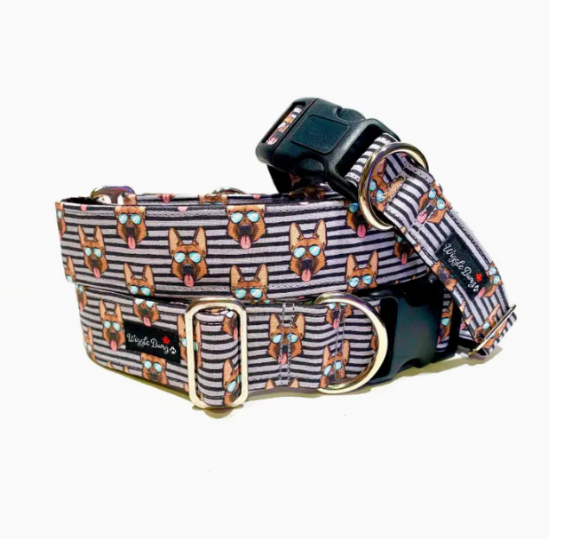 Top Gun Shepherd Dog Collar, Martingale & Buckle / Collar - 1.5 x 20-26In